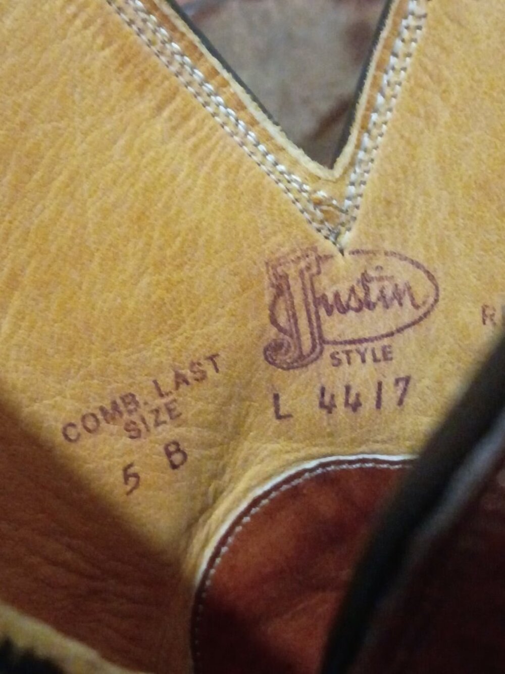 Vintage Justin Western Style L4417 Womens Sz 5B Cowboy Boots Brown Stacked Heel - Picture 3 of 13